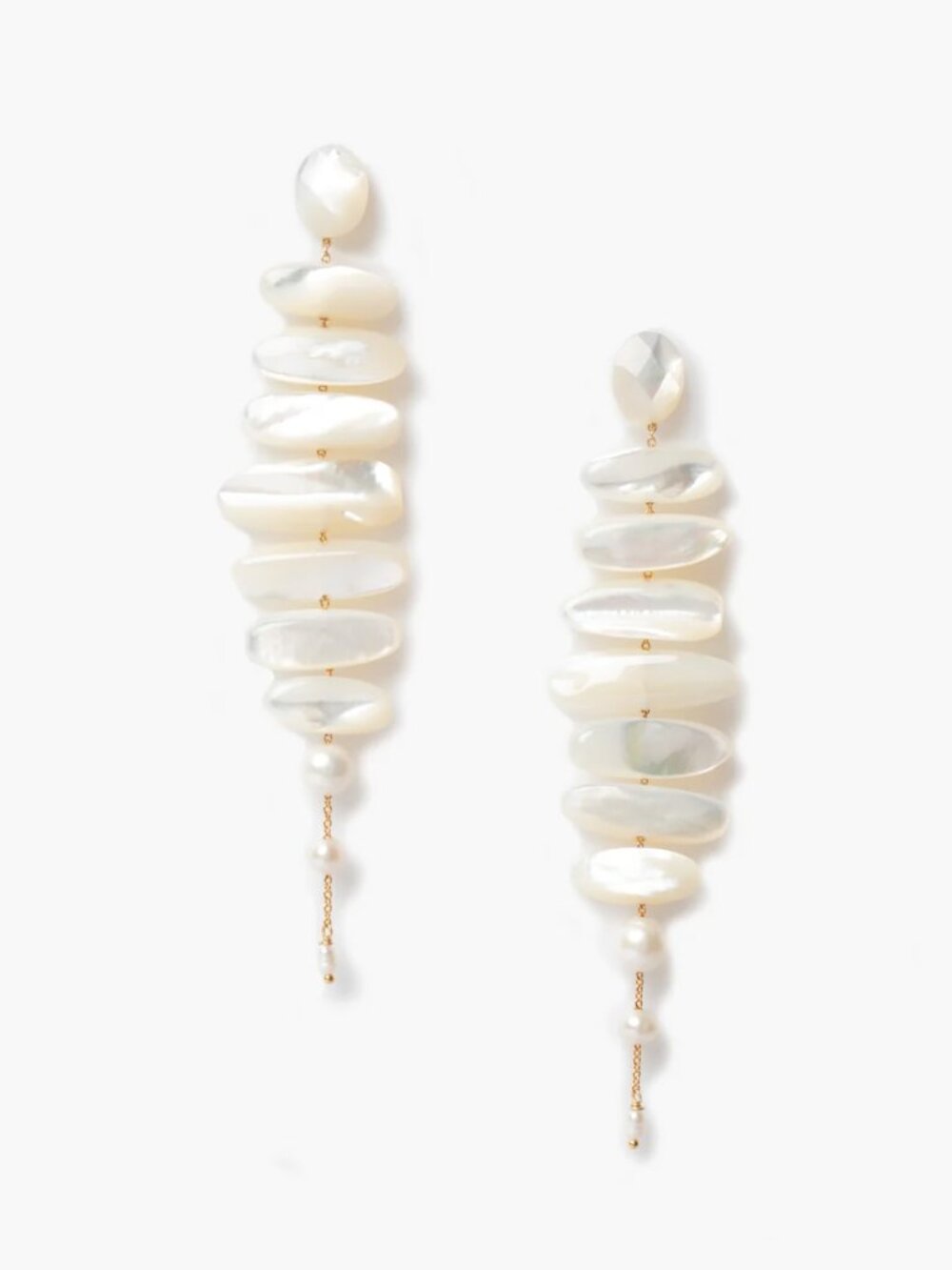 Chan Luu Mizumi Earrings White Mother of Pearl - Picture 3 of 3